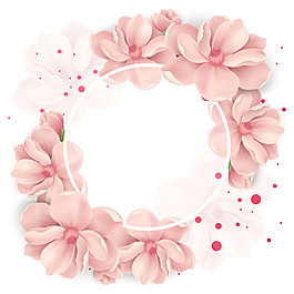 清新粉色花環(huán)櫻花裝飾元素