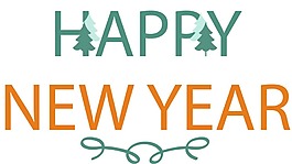 藝術(shù)字新年快樂圖案png元素