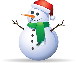 雪人圣誕帽節(jié)日png素材