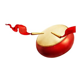 紅色鼓圖案png元素