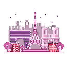 手繪建筑鐵塔png素材