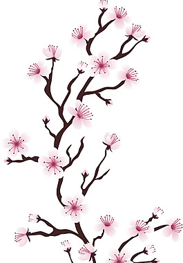 清新風(fēng)格紫粉色花蕊櫻花裝飾元素