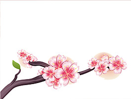 清新渐变粉色花瓣樱花装饰元素
