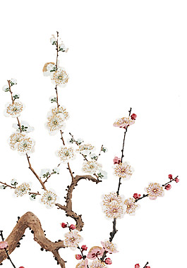 簡(jiǎn)約溫婉灰色花瓣櫻花裝飾元素