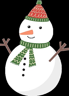 綠色小雪人圣誕節(jié)卡通透明素材