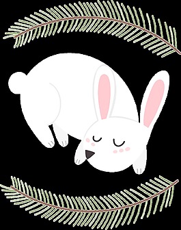 冬日兔子圣誕節(jié)卡通透明素材