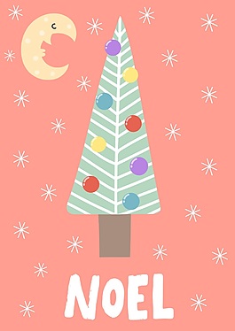 彩色圣誕樹圣誕節(jié)矢量素材