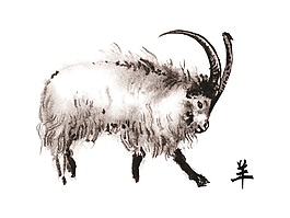 老山羊裝飾矢量素材