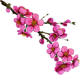 彩绘桃花枝图案元素