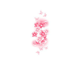 彩繪桃花PNG元素