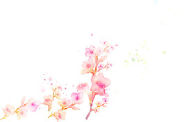 水彩桃花圖案元素