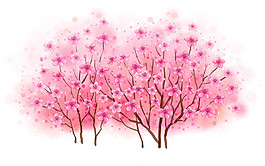 古風(fēng)桃花彩繪元素