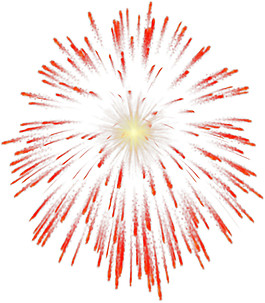 喜庆节日装饰烟花图案PNG