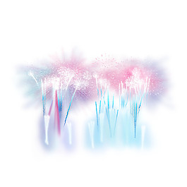 五彩梦幻烟花图案元素