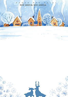 冬季圣誕雪景海報背景設計
