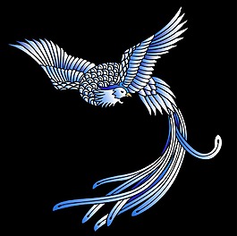 單色漸變火鳳凰圖案