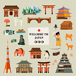 創意特色旅行建筑插畫