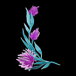 紫馨花蕊透明裝飾素材