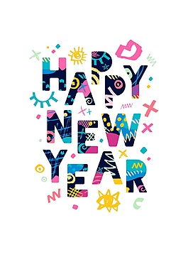 宇宙新年2018年創(chuàng)意文字設(shè)計(jì)矢量素材
