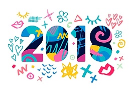 精彩2018年創(chuàng)意文字設(shè)計(jì)矢量素材
