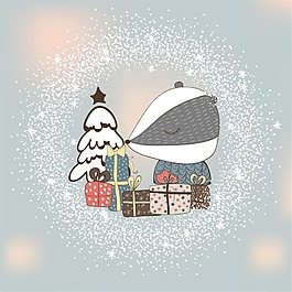 雪白狐貍卡通圣誕節(jié)動(dòng)態(tài)裝飾素材