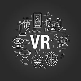 VR世界卡通高清矢量素材
