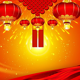 红色喜庆灯笼新年主图设计