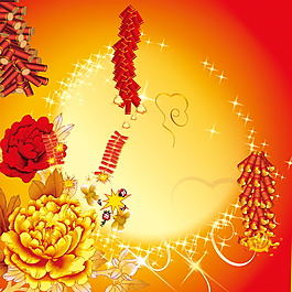 紅色花朵鞭炮主圖設(shè)計(jì)