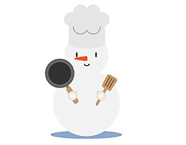 卡通厨师雪人png元素