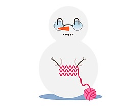 卡通戴眼鏡雪人png元素