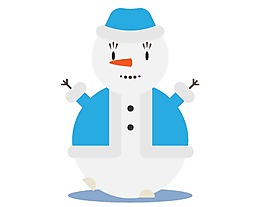 卡通蓝色雪人png元素