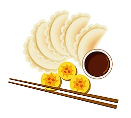 花邊餃子筷子元素