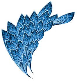 藍(lán)色孔雀羽毛元素