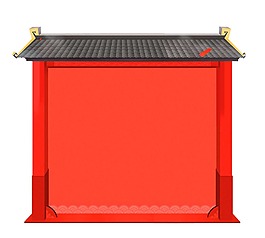红色复古建筑元素