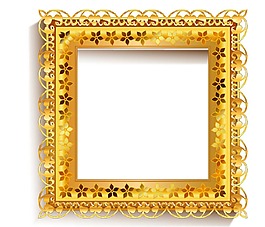 金色花紋邊框元素