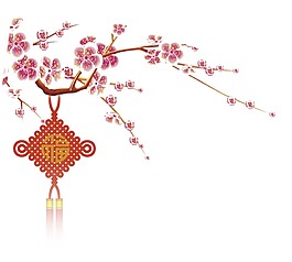 红色中国结梅花元素