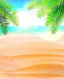 矢量沙灘背景