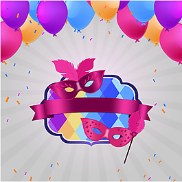 矢量面具嘉年華狂歡背景