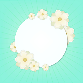 花朵裝飾圓形標(biāo)簽矢量背景