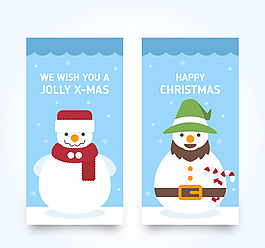 2款可愛圣誕雪人矢量圖