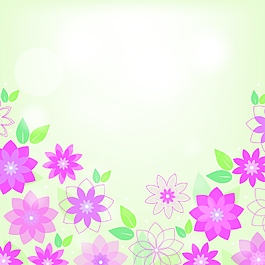 春季粉色花朵矢量背景