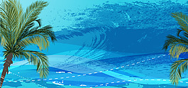 夏季海灘banner背景素材