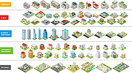 各种城市建筑插画