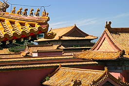 金色輝煌故宮房頂瓦片