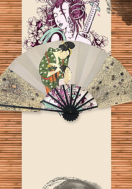 日本旅游海報(bào)背景設(shè)計(jì)