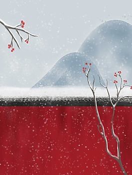 寒冷冬季梅花背景