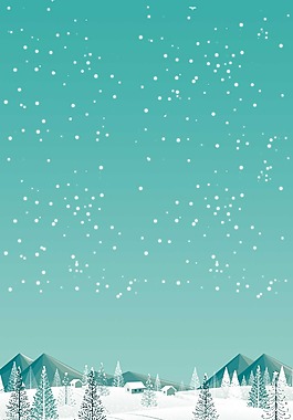 浪漫雪花樹林背景