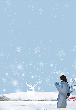 浪漫雪花許愿背景