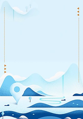 小清新雪花湖泊背景