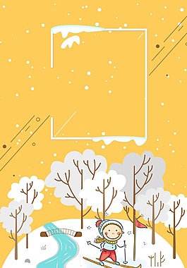 寒風(fēng)冬季滑雪背景